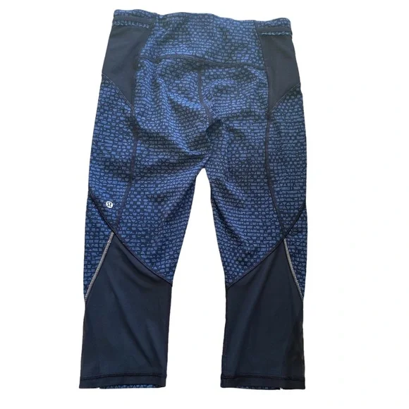 Lululemon Free Runner Crop (19") Shatter Weave Desert Teal Alberta Lake … - Picture 8 of 12